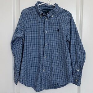 Ralph Lauren Boy's Blue Plaid Button Down Shirt